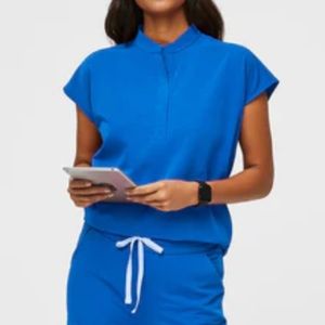 Figs Scrubs- Royal Blue- Rafaela Top & Zamora Jogger Pants (XS)
